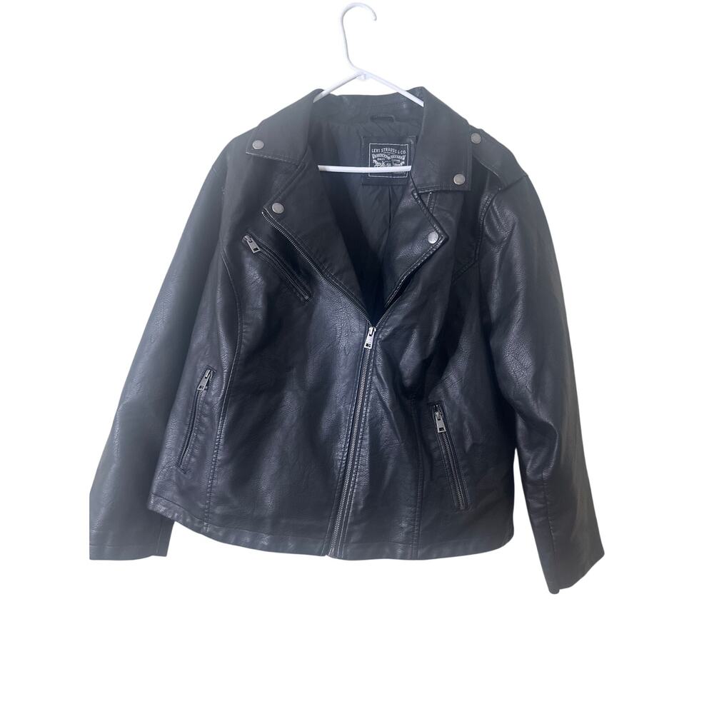 Levi's Plus Size Trendy Faux Leather Moto Jacket - Black - 3X y